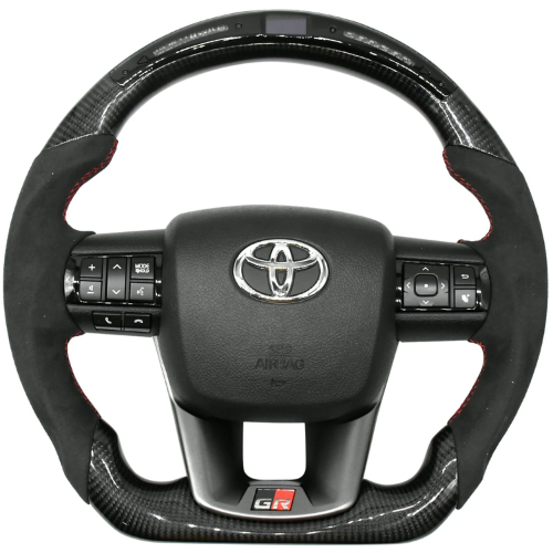 real carbon fibre steering wheel with LED alcantara for Toyota Fortuner / Crysta / Hilux