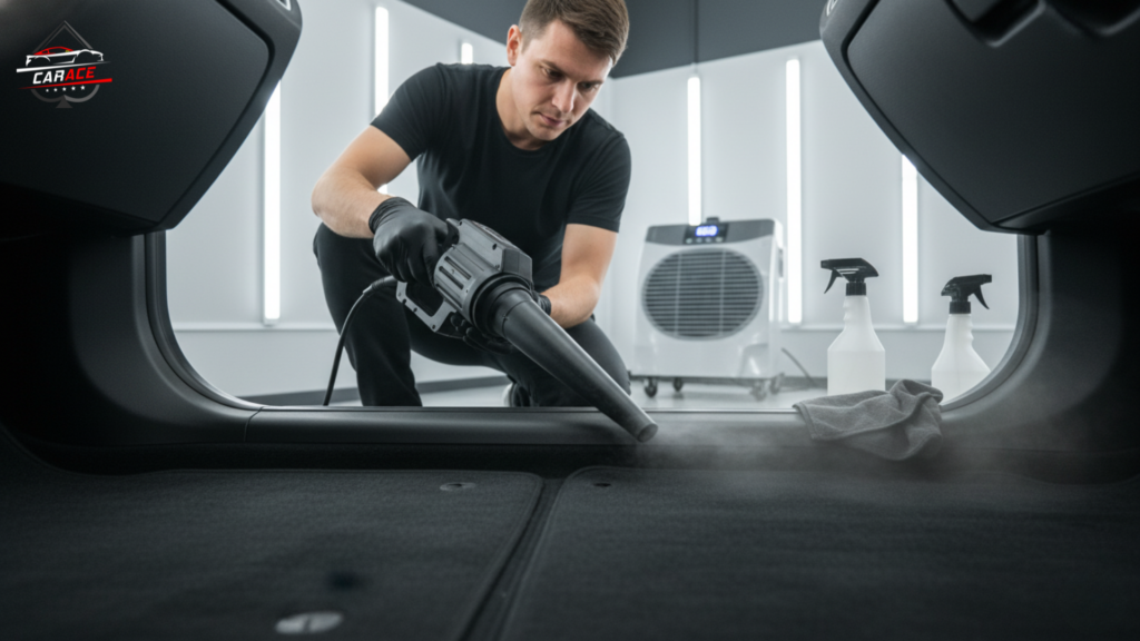 Professional car polishing and waxing at Noida Sector 3 auto detailing shop.