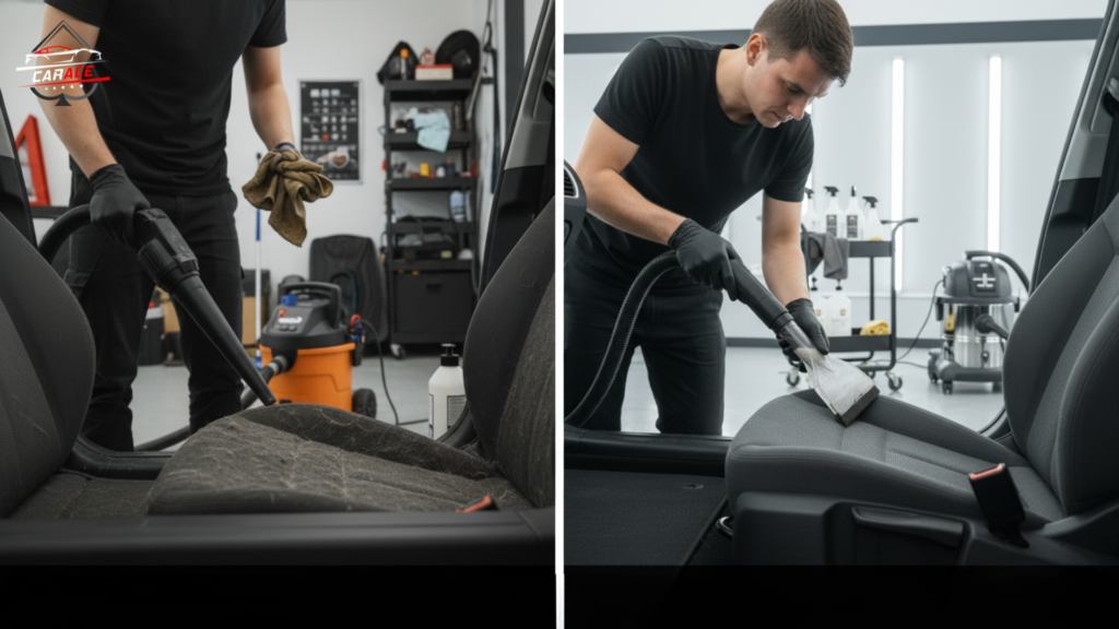 Rim and brake dust cleaning service in car detailing studio Noida Sector 3.