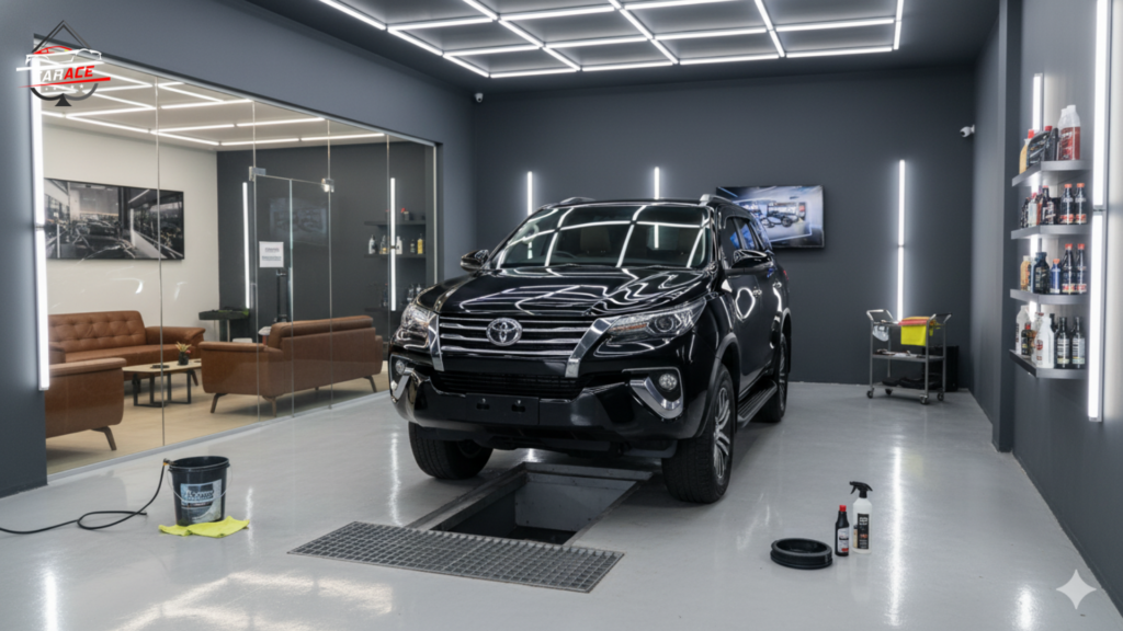 Engine bay cleaning and detailing service in Noida Sector 3.